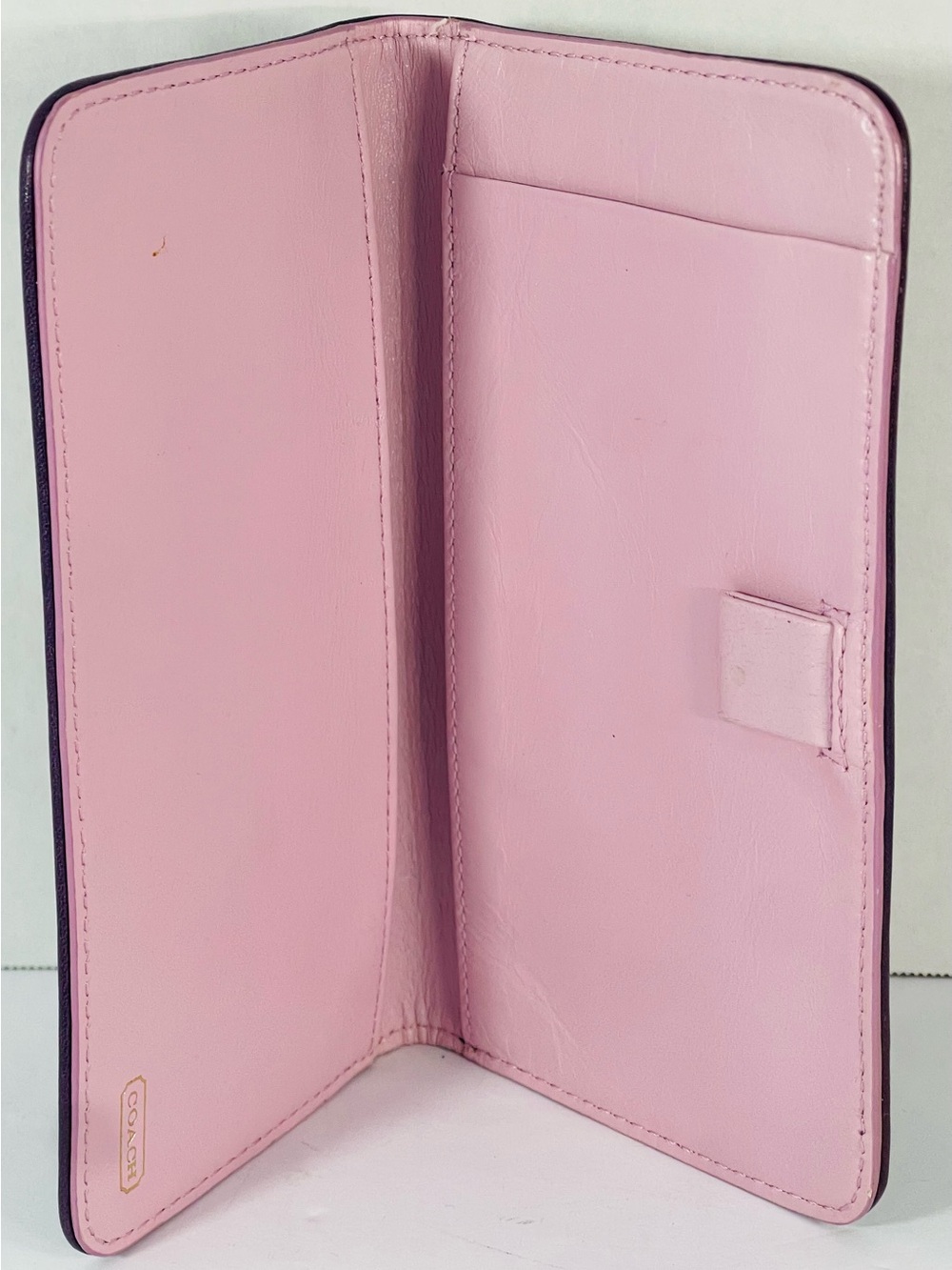 Coach Purple Signature Continental Wallet with Burgundy Trim and Gold Logo - Picture 10 of 13